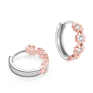 Petite Daisy Moissanite Hoop Earrings