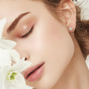 Delicate Butterfly Moissanite Studs - 925 Sterling Silver